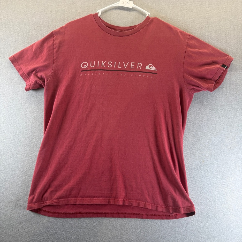 Quiksilver Mens Original Surf Company Graphic T-Shirt Red Large Regular Fit